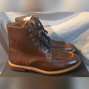 Allen Edmonds Carter WP Leather Lace-Up Boots Brown Men Size 11.5 3E NWB Defects